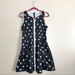 Betsey Johnson ag129 Polka Dot Fit and Flare Dress